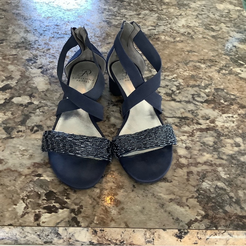 Navy blue dress sandals